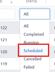 Filter Scheduled Jobs
