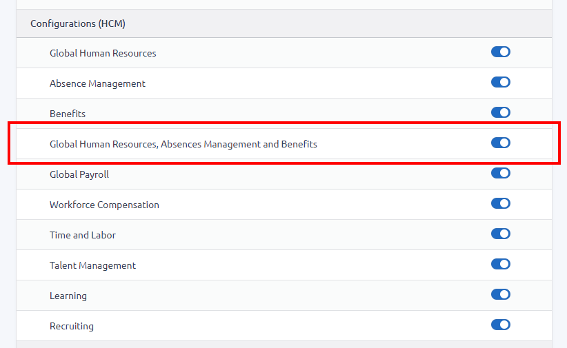 Permission for Global Human Resources, Absences Management and Benefits.